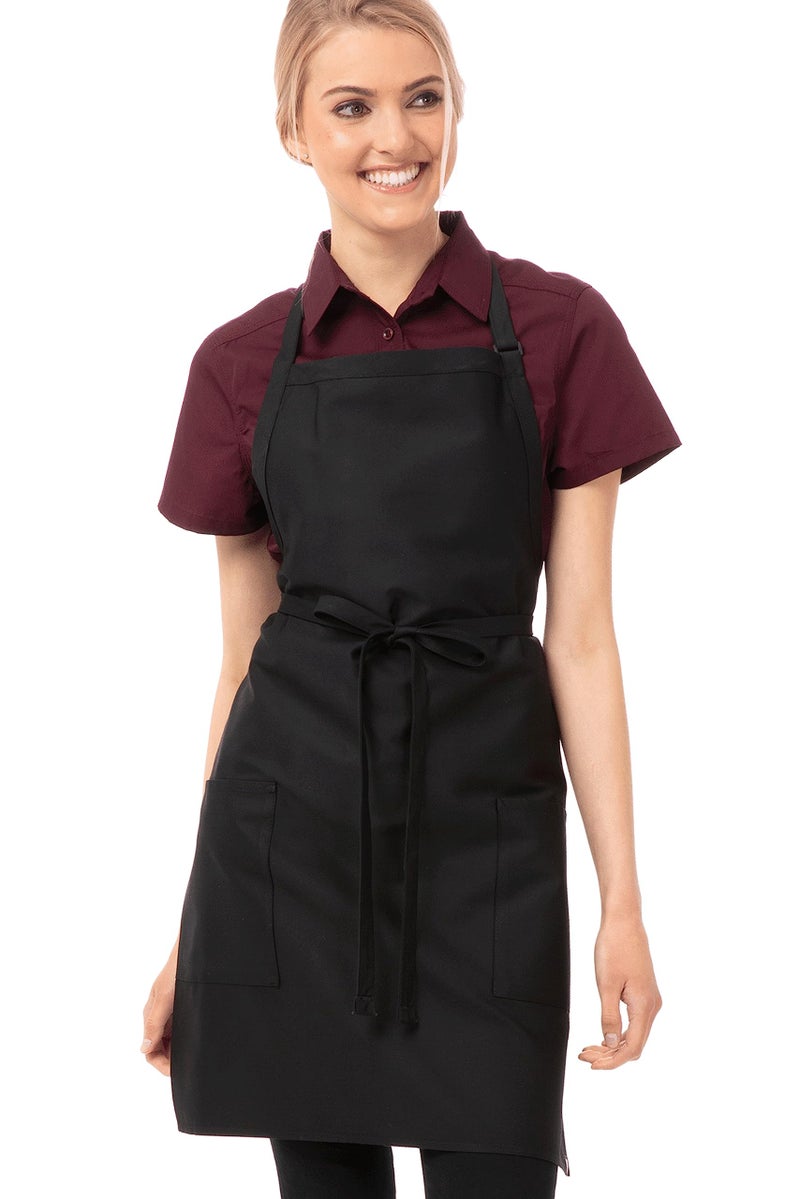 Chef Works مئزر شيف ووركس للجنسين بجيبَين، أسود، مقاس واحد - Image 1